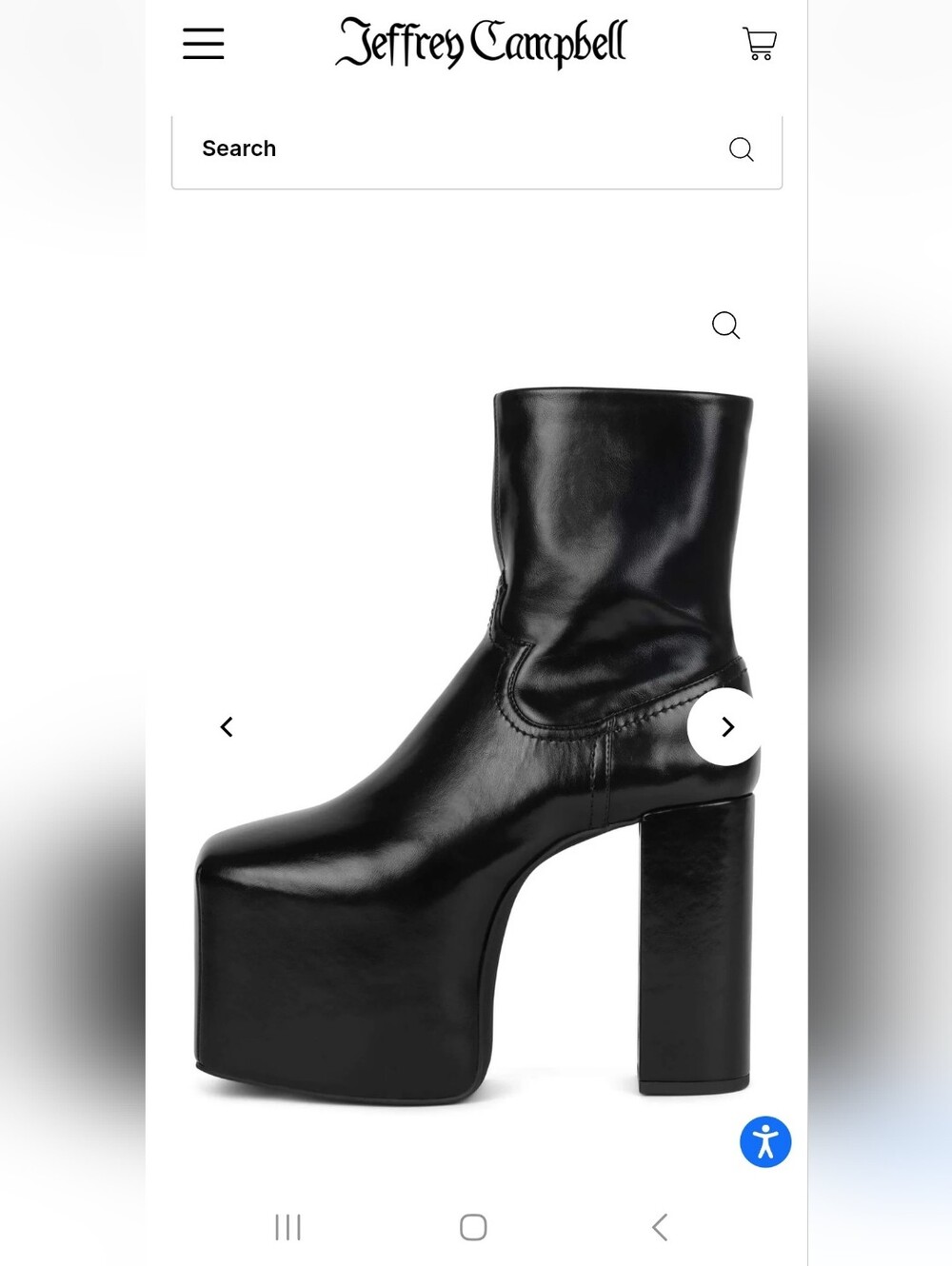 Jeffrey Cambell The Dare Shine Black Platform Zip Stretch Boot NEW